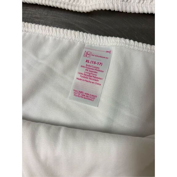 No Boundaries Juniors Textured High Rise Bikini Bottom and Top Set. White. New w - Picture 6 of 7